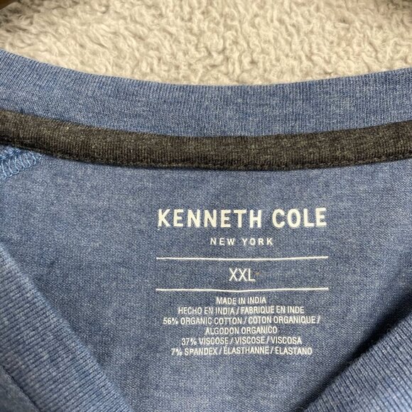 Kenneth Cole Men's XXL T-Shirts 2-Pack Blue & Gray Organic Cotton Blend - Picture 4 of 5